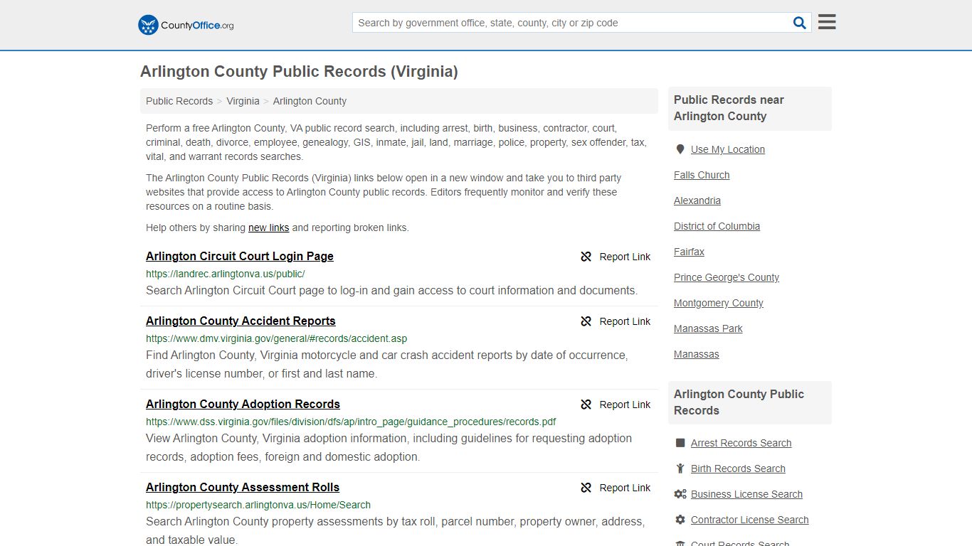 Public Records - Arlington County, VA (Business, Criminal ...